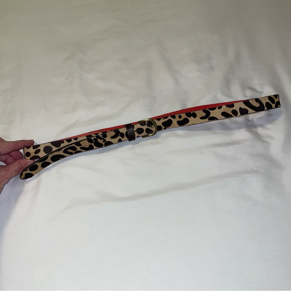 Gap Women’s Leopard Leather Belt, Size S